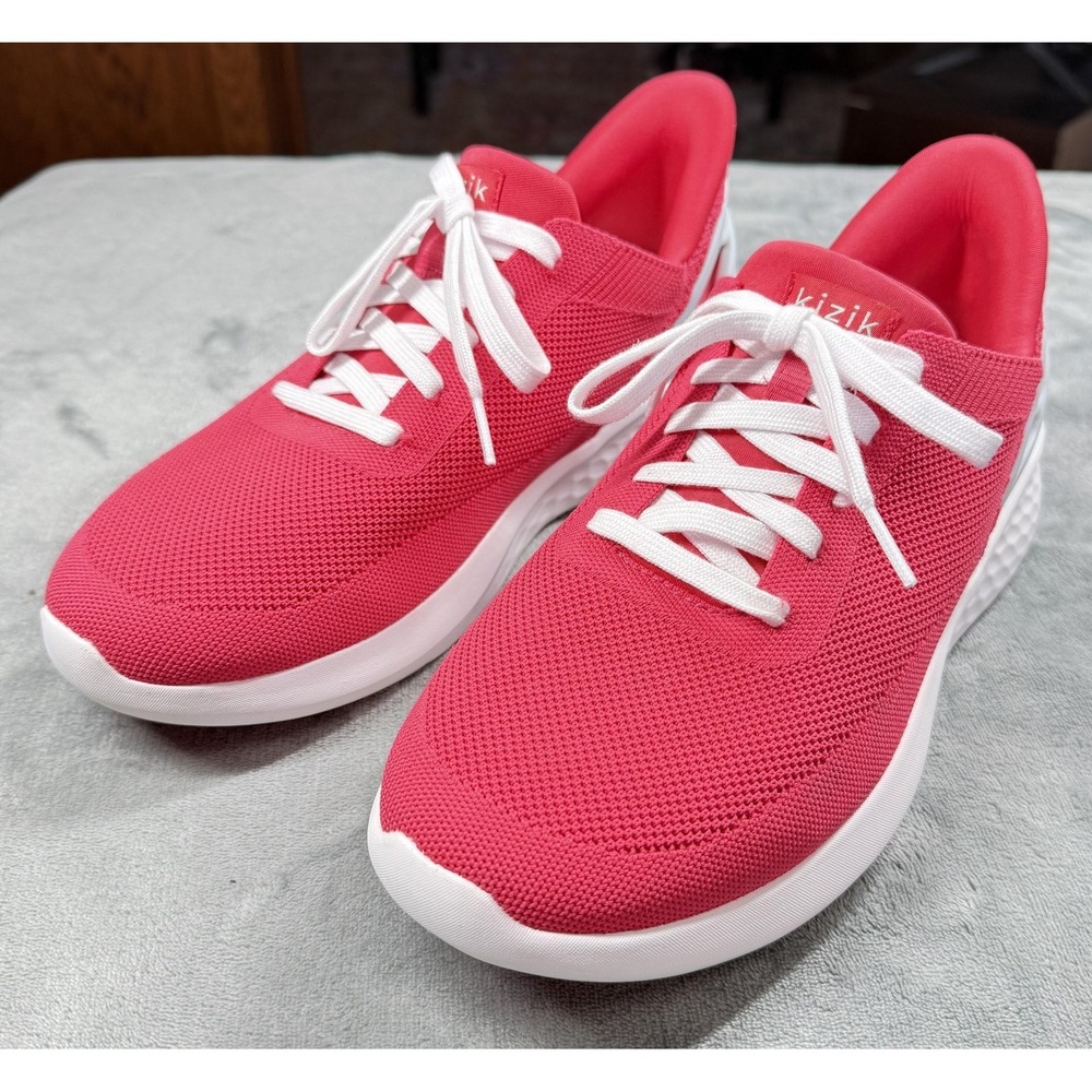 Kizik Athens Shoes Mens Size 9.5 Wide Pink HandsFree Walking Athletic Sneakers